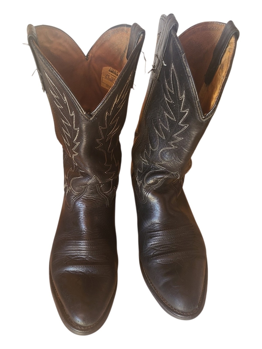 Double H Black Leather Work Western Cowboy Boots 3267 Men's 10.5 D USA Made